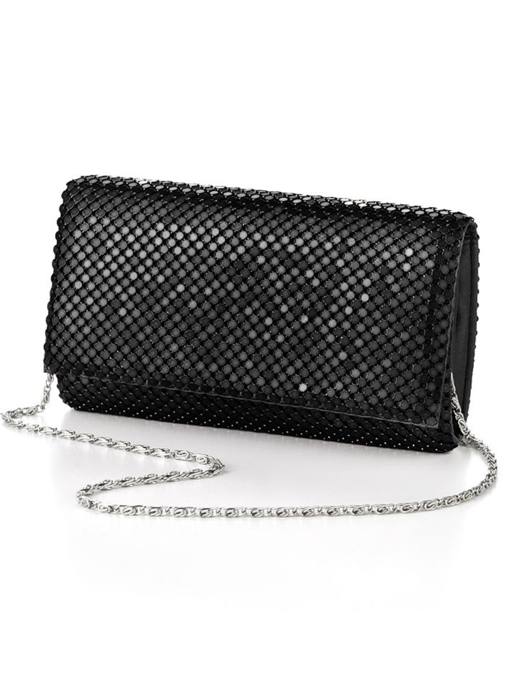 Gunne Sax by Jessica McClintock Evening Clutch Metal Mesh Party Prom Purse Black